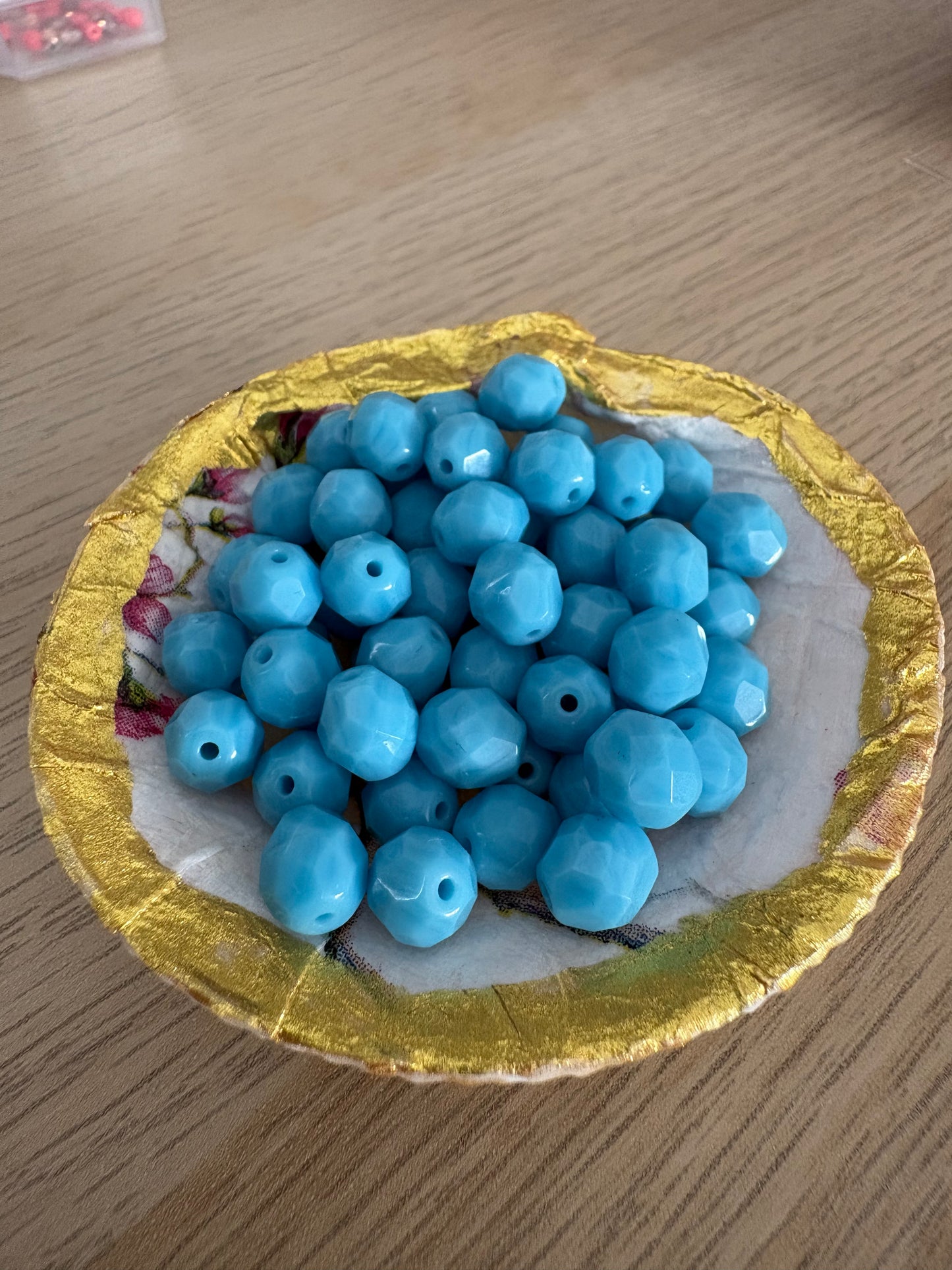 Tsjechische facetkralen, blauw