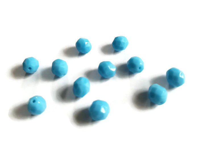 Tsjechische facetkralen, blauw