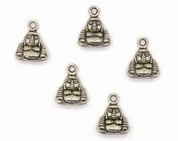 Boeddha bedel, klein, zilverkleur, 3 stuks