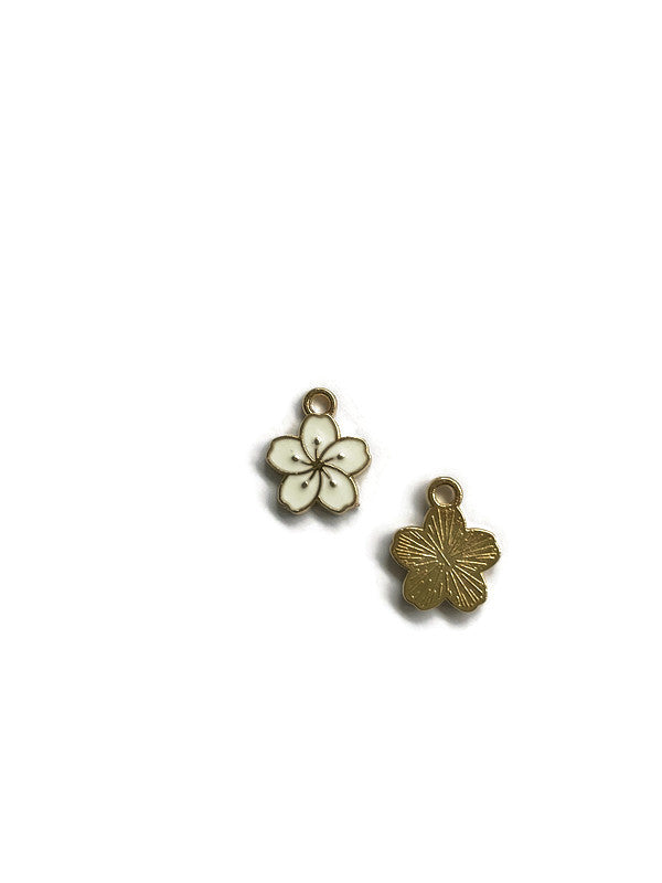 Bedel bloem, enamel, wit