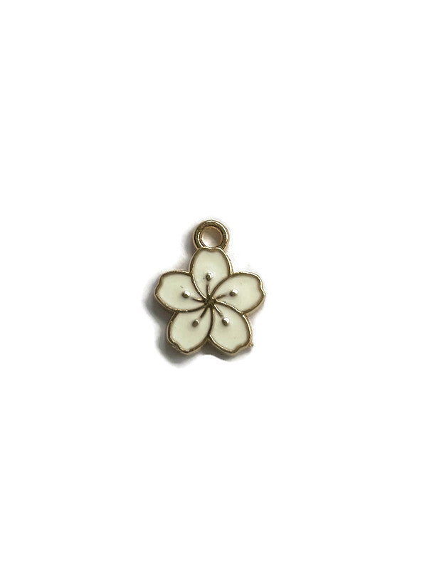 Bedel bloem, enamel, wit