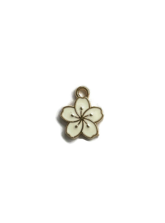 Bedel bloem, enamel, wit