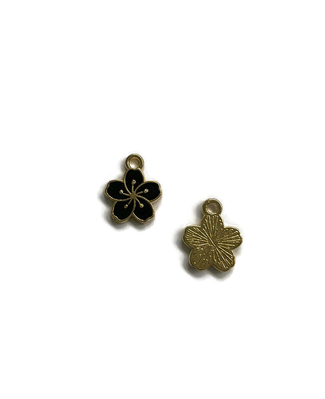 Bedel bloem, enamel, zwart