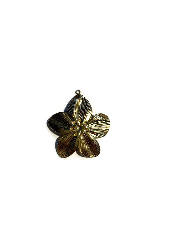Hanger, bloem, groot, rvs, goudkleur